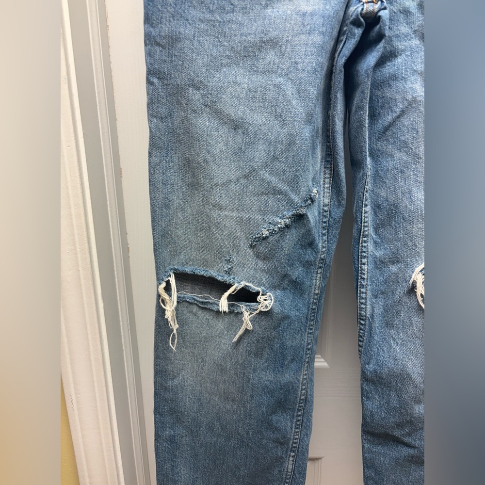 Zara The New Daddy Distressed Straight Leg Jeans β Womenβs Size 2 (EUR 34) - Picture 2 of 9